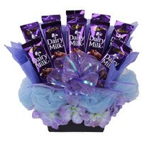 Dairy Milk Chocolate Basket 10 Chocolates to Bangalore. New Year Gifts in Bengaluru