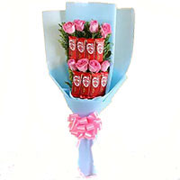 Send Gifts to Bangalore Same Day Delivery.Order 6 Red Roses 10 Pcs Ferrero Rocher Bouquet for Friendship Day