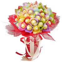New Year Gifts Delivery to Bangalore Same Day. 48 Pcs Ferrero Rocher Bouquet