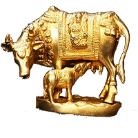 Housewarming Gifts to Mysore containing Cow and Baby in Brass