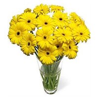 New Year Flowers Delivery in Bangalore including Yellow Gerbera in Vase 15 Flowers in Bangalore Online