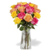 Best Diwali Flowers to Bangalore at midnight as well as send Pink, Peach, Yellow Roses Vase 12 Flowers to Bemgaluru.