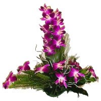 Place Order for 6 Purple Orchids Flower Arrangement to Bangalore