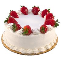 New Year Cakes to Bangalore. Send 1 Kg Strawberry Cakes From 5 Star Bakery