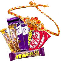 Place order for Twin Five Star and Dairy Milk, Munch, Kitkat Chocolates with 5 Pink Roses Flowers and Gifts to Bangalore