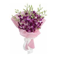 Send Online Purple Orchids Crepe Bunch 15 Stems on Friendship Day