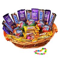 New Year Gifts Delivery to Bangalore to send Cadbury Snicker Chocolate Basket