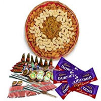1 Kg Assorted Dry Fruits and 5 Dairy Milk with Assorted Crackers worth Rs 600Send Diwali Gifts to Bangalore.