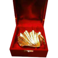 Send Diwali Gifts in Bangalore with Gold Plated Duck Shaped Tray in Brass