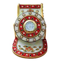 Shop for Best Diwali Gifts in Bangalore. Multipurpose Mobile Stand and Clock in Marble