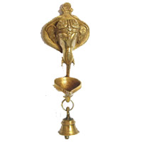 Brass Gifts to Bengaluru Hanging Ganesh Diya in Brass