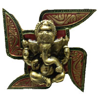 Diwali Gifts to Bangalore Online among Ganesh on Swastik in Brass