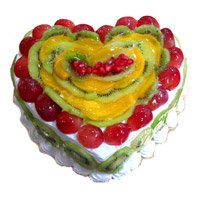 Online Delivery of 3 Kg Heart Shape Fruit Cake to Bangalore