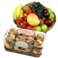 Send 2 Kg Fresh Fruits 16 pcs Ferrero Rocher Chocolates and Gifts to Bangalore