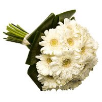 Order Online White Gerbera Bouquet 36 Flowers to Bangalore for Friendship Day