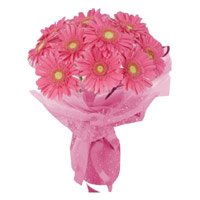 Send Pink Gerbera Bouquet 24 Flowers to Bangalore on Friendship Day