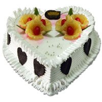 Send 1 Kg Heart Shape Pineapple Cake Order Online Bangalore