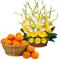Order Housewarming Orange Basket in Gifts to Bangalore