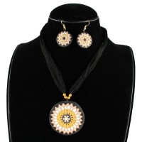 Trendy Black Terracota Necklace