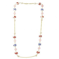 Floral Print Pearl Necklace