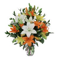 Send Mix Lily in Vase 12 Flowers in Bengaluru on Friendship Day
