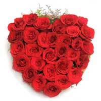 Good Florist in Bangalore consist of Red Roses Heart Arrangement of 36 Diwali Flowers to Bangalore