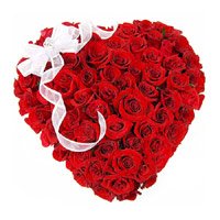 Flowers to Bangalore. Send Online Red Roses Heart Arrangement 50 Flowers to Bengaluru on Rakhi