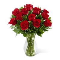 Rakhi Delivery in Bangalore. Red Roses in Vase 12 Flowers