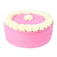 Deliver online Rakhi with 36 Pink Roses Heart with 1 Kg Eggless Strawberry Cakes to Bangalore