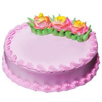 500 gm Eggless Strawberry Cake Delivery to Bangalore