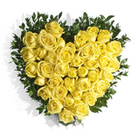 Deliver Flowers to Bengaluru : 40 Yellow Roses Heart