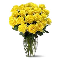 Flowers to Bangalore : 24 Yellow Roses Vase