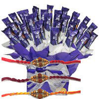 Deliver Dairy Milk Chocolate Bouquet 32 Chocolates and Rakhi to Bangalore
