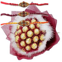 Online Rakhi Gifts to Bangalore with 32 Pcs Ferrero Rocher Bouquet