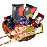 Basket of Assorted Chocolates and Rakhi in Bangalore